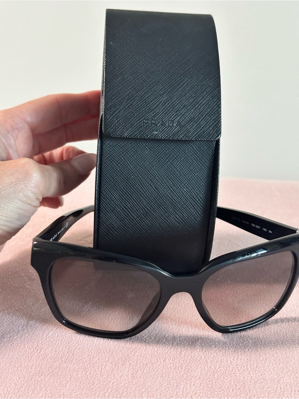 Prada Glossy Black Logo-Embossed Sunglasses